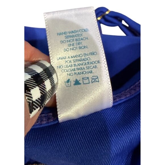 Tropical Escape Missy Flounce Tankini Blue Jay Palm Party Size 16 - Picture 12 of 12